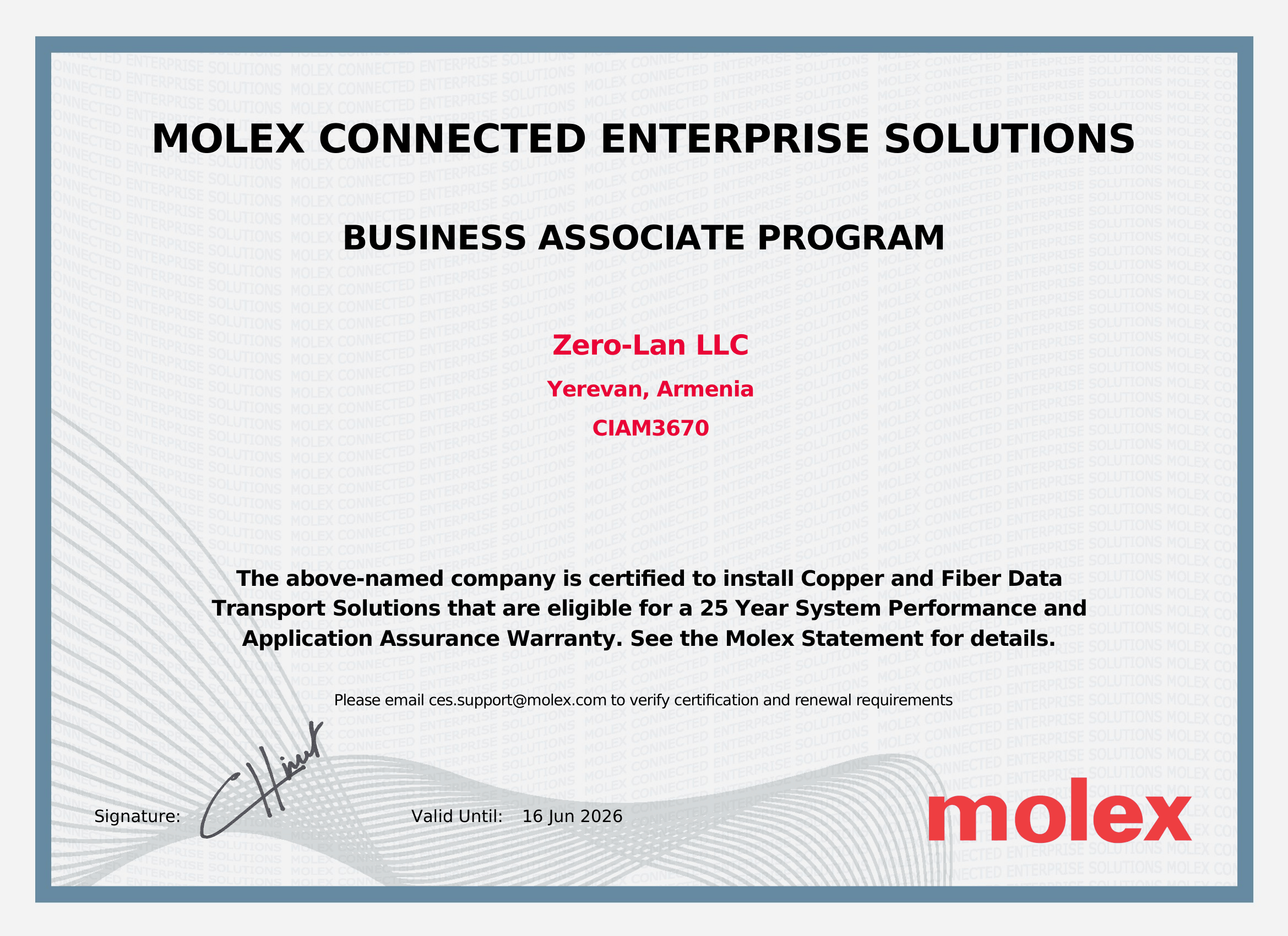 certificate